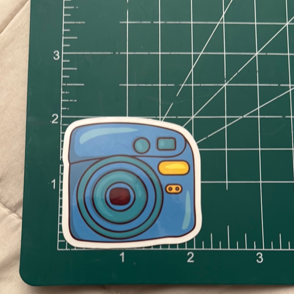 Blue Polaroid Camera Waterproof Sticker - 10 for $5 bundle